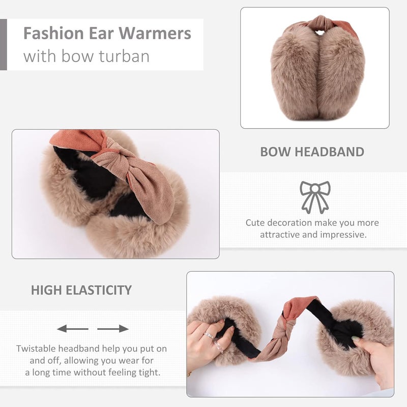Peecabe Winter Women Earmuffs Faux Fur Girls Ear muffs Warm Unisex Kids Ear Covers Foldable Outdoor Boy Ear Warmers for Women - Image 4